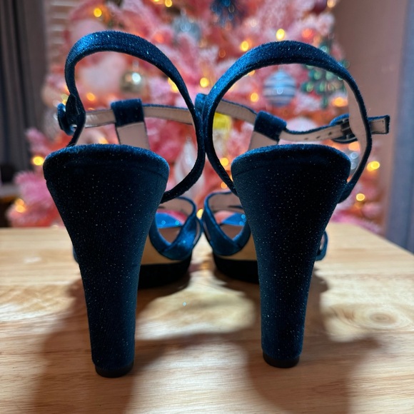 Repetto Teal Bikini Sandals Platform Heels Metallic Velour MSRP $545 EUC - Picture 2 of 7